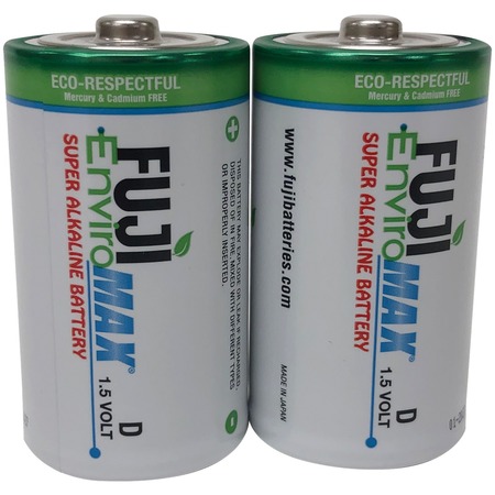 FUJI BATTERIES EnviroMax D Alkaline Battery, 2 PK 4100BP2